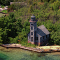 Aerial View of the Grand Island East Channel Lighthouse