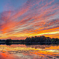 Vibrant Sunset Over Lake Ovid